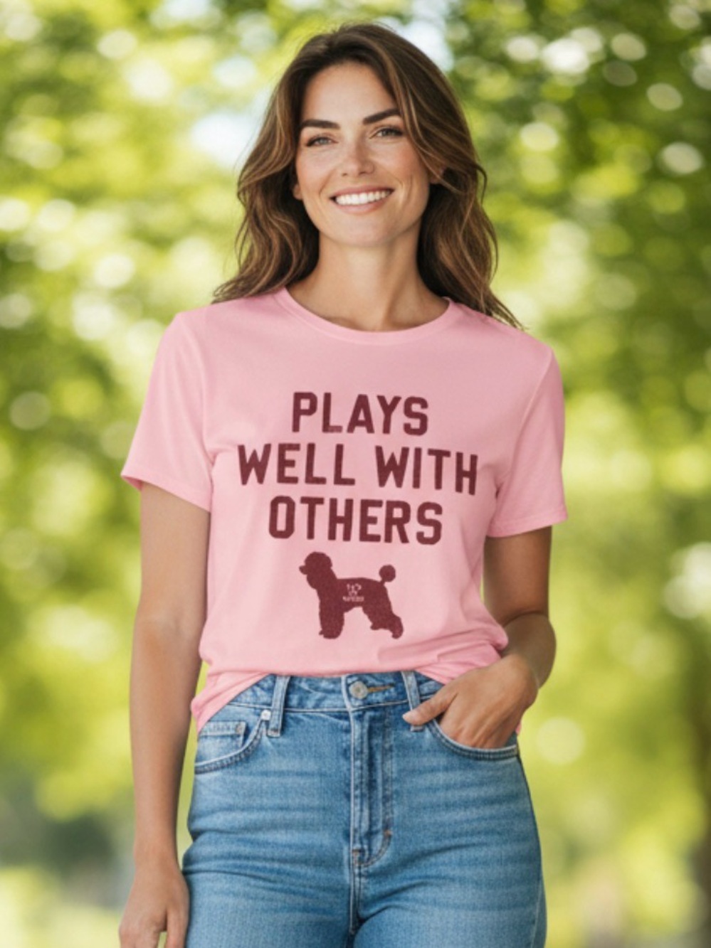Pink "Plays Well With Others" Life is Good XXL t-shirt